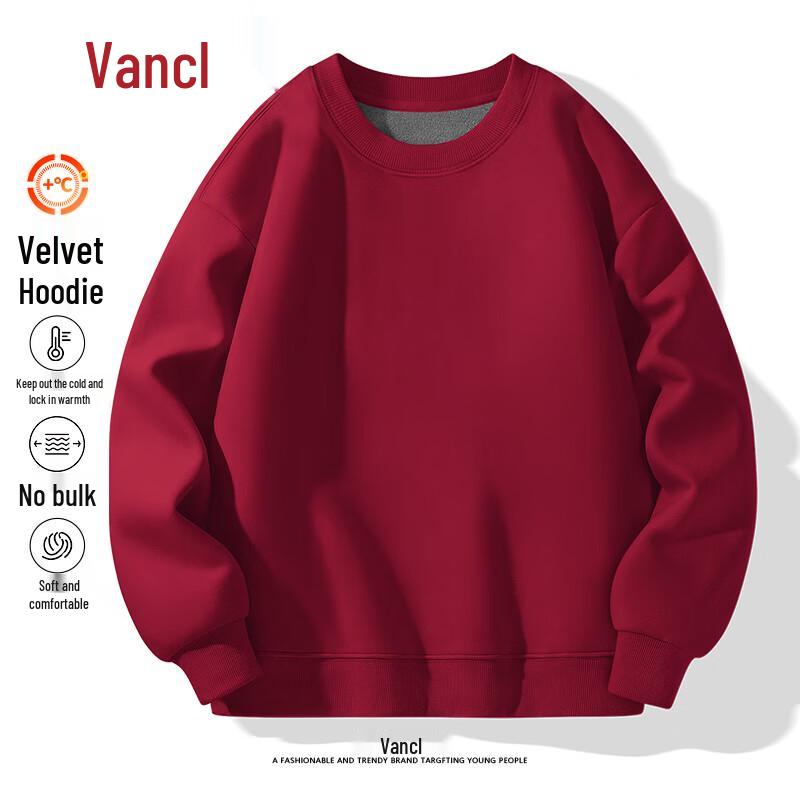 VANCL Men's Fleece-Lined Round Neck Sweatshirt