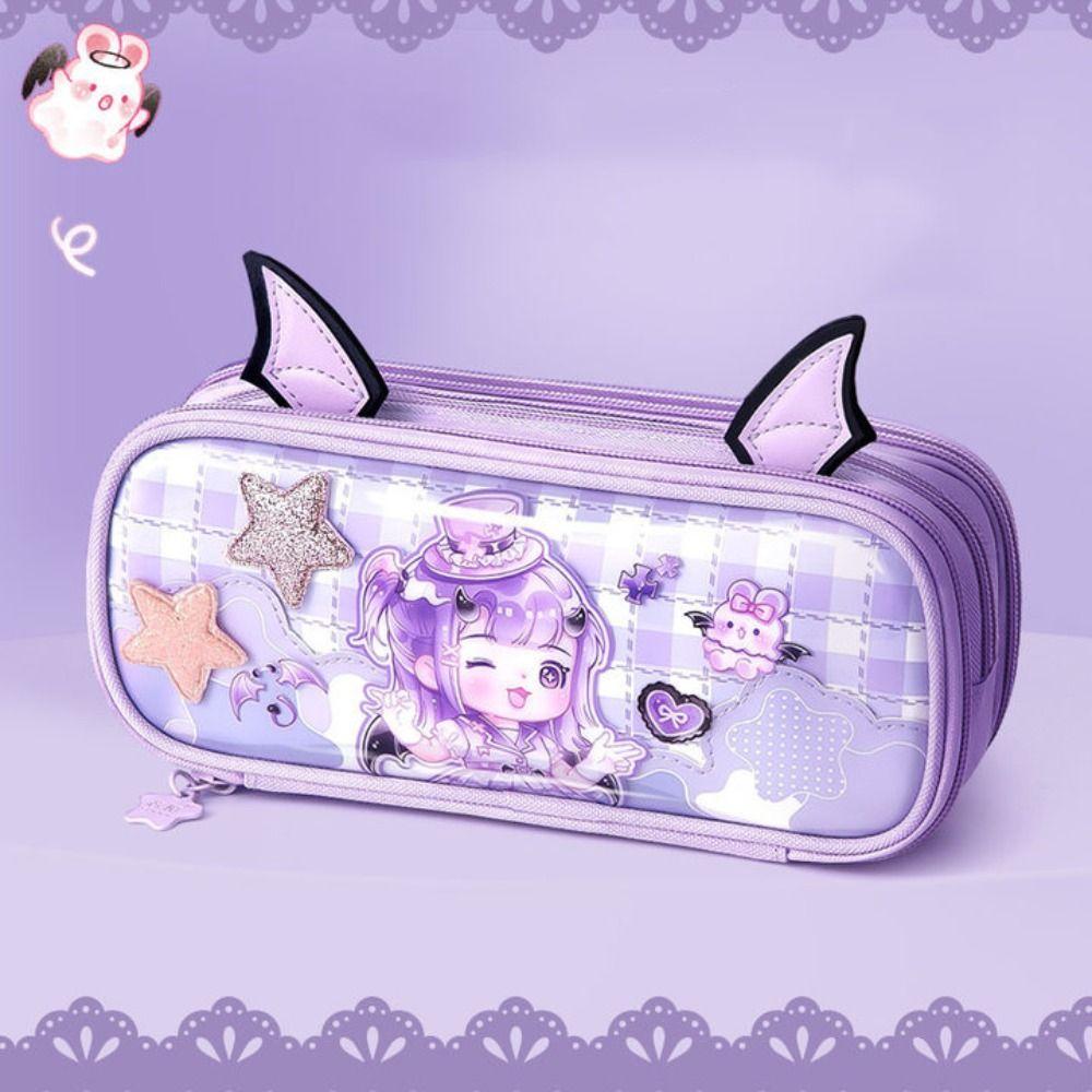 Girl Rabbit Angel Pencil Cases Large Capacity Angel Pen Box Angel Pencil Bag School Supplies
