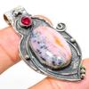 Pink Opal, Garnet Handmade 925 Sterling Silver Gift Pendant 2.09" C4s72