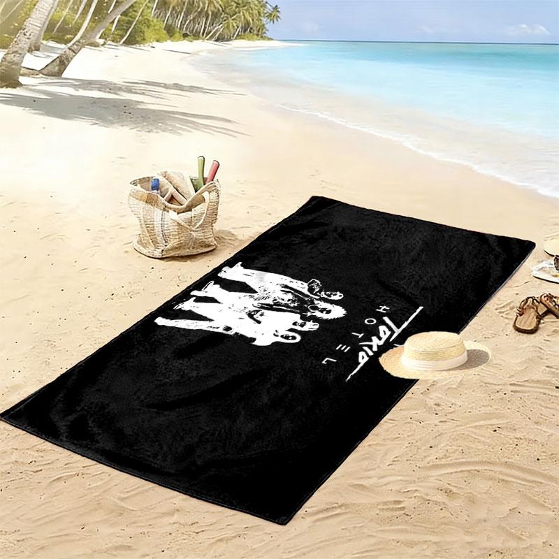 Ręcznik Plażowy z Nadrukiem Tokio Hotel, Duży Miękki Szybkoschnący Ręcznik na Plażę, Kemping, Pływanie