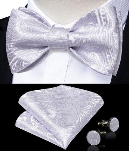 Мужской шелковый галстук-бабочка, регулируемый галстук-бабочка, набор запонок с цветочным принтом пейсли