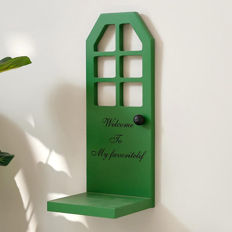 1 шт. Настенное украшение Теплое Настенное подвесное Стеллаж для хранения в деревенском стиле Ретро Деревянная подставка для растений Трехцветный