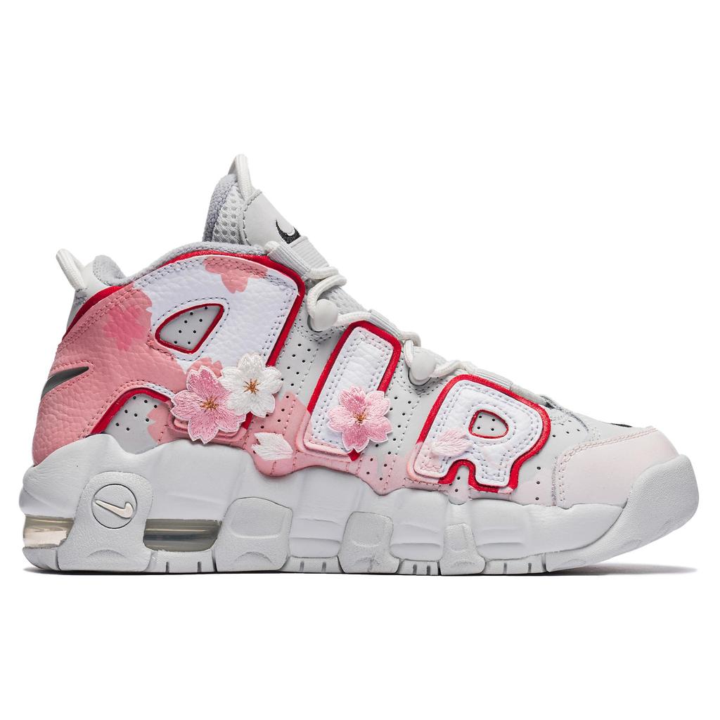 Nike Кроссовки Air More Uptempo Mid top Винтажные Баскетбольные Кроссовки GS Розовые FD0022-001(КомандаБ-воздух)