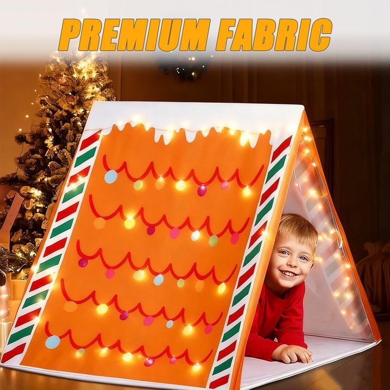 Gingerbread Christmas Play Tent Festive Kids’ Indoor Hideaway For Holiday Parties Gift Exchanges & Imaginative Room DéCor