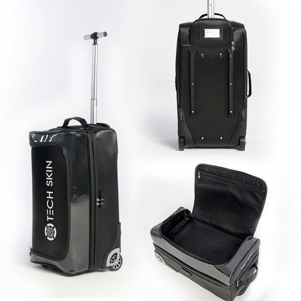 Сумка для гольфа TECH SKIN Tour Flex Boston с роликами, легкая, вместительная, водонепроницаемая, для переноски снаряжения для гольфа (черный)