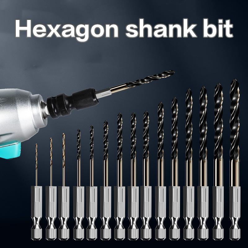 3PCS Hex Shank Twist Drill Bit Set Wood Metal Hole Cutter Core Drilling Tool Cobalt Drill Bits 1.5/2/2.5 mm HSS