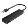 TSUPY USB-хаб USB3.0 Тонкий дизайн 4-портовый хаб USB3.0 Высокоскоростной хаб 5 Гбит/с Высокоскоростная передача Питание от шины Легкий Компактный Маленький Совместим с