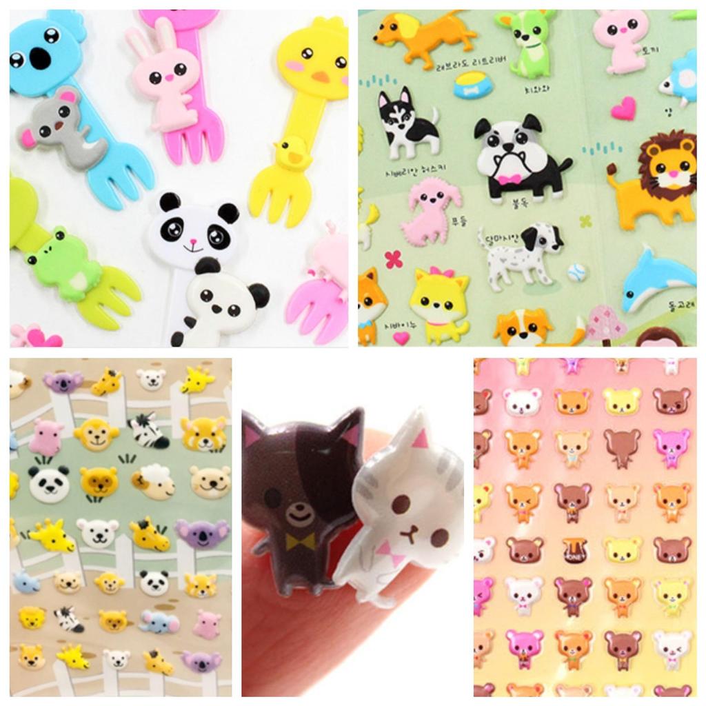 Petit Fancy 2 наклейки с милыми животными (по 10 шт. каждая) — 29 вариантов (трехмерные/корейские/украшения/скрапбукинг своими руками)