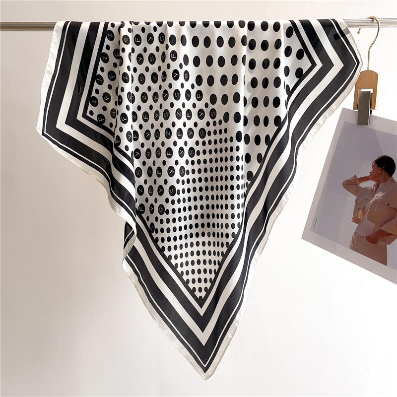 Peony Flower Small Silk Scarf Satin Versatile Scarf Thin Sunscreen Headscarf 70Cm Simulated Silk Square Scarf