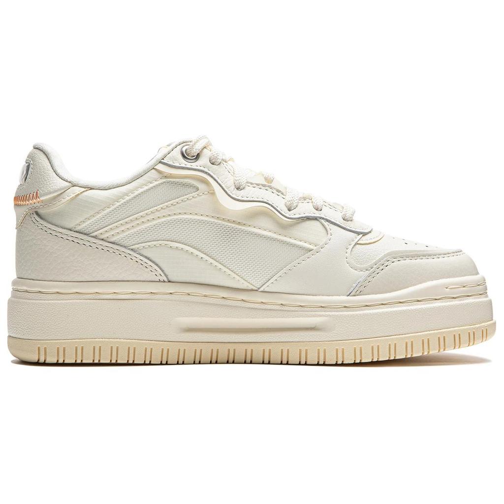 Li Ning Future C1 Trend Classic Wear Resistant Non Slip Low Top Skate Shoes Women Sneakers Beige AGCU032-19