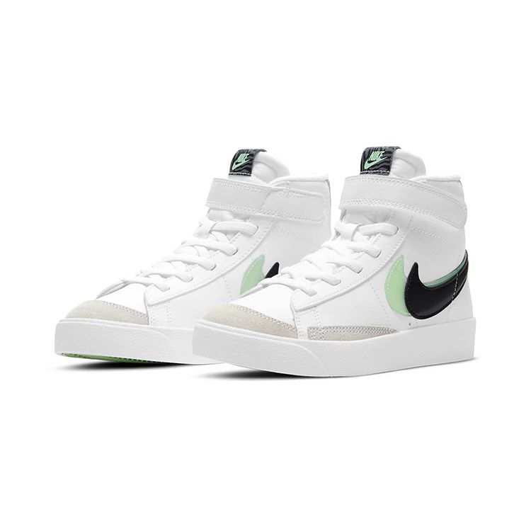 Nike Blazer Mid 77 SE PS Double Swoosh — белые паровые зеленые детские кроссовки дымчато-серые черные DD1848-100