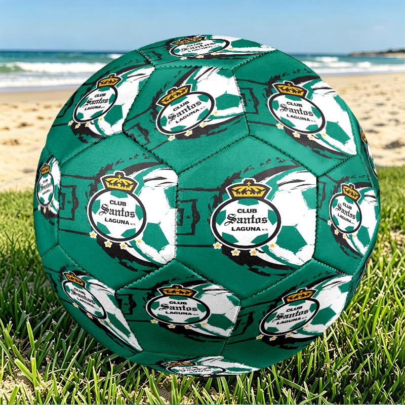Club Santos Laguna Print Size 5 Soccer Ball, PU Wear Resistant Football for Match Training and Daily Practice, Birthday Gift for Soccer Fans