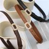 Mei Mary Top grain leather belt with pearl and rhinestone buckle - women's belt waist cincher