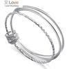 Fashion 925 Silver Three-Circle Round Bracelet Bangles For Women Female Wedding Party Gifts
