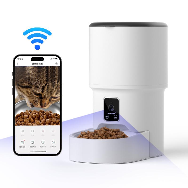 4л Умная кормушка для питомцев Tuya WiFi Зарядка Водонепроницаемая Автоматическая для Собак/Кошек Точная дозировка по времени Без застреваний Удаленное управление через приложение