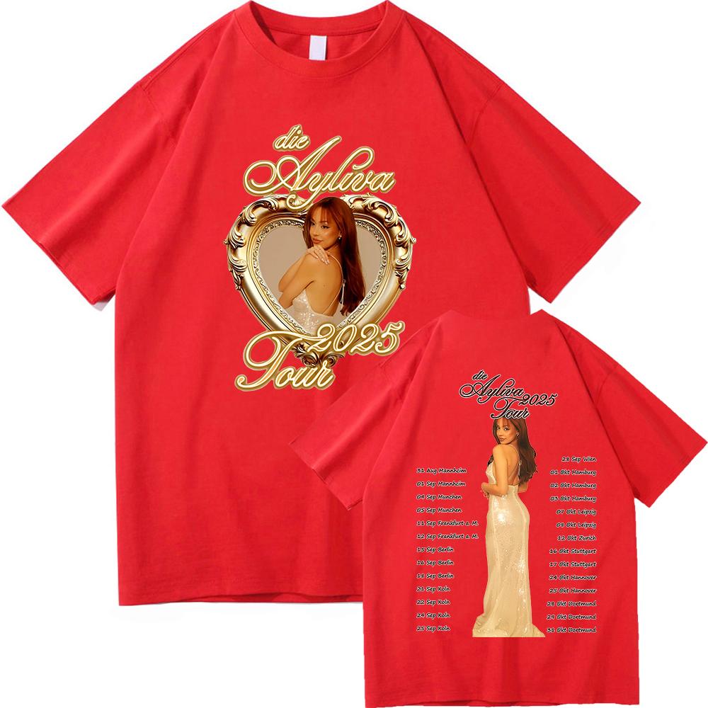 Футболка Ayliva Tour 2025 Летняя мода Мужская/Женская Харадзюку Графическая Ретро Футболка Высокое качество Повседневная Винтажная Хлопковая Футболка