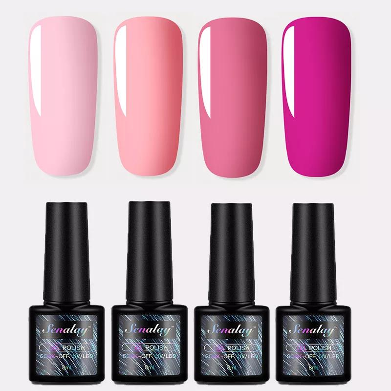 Набор гель-лаков для ногтей Senalay, 4/6/10 шт., 8 мл, классический цвет, замачиваемый УФ-лак для дизайна ногтей, маникюрный праймер, набор гель-лаков для ногтей
