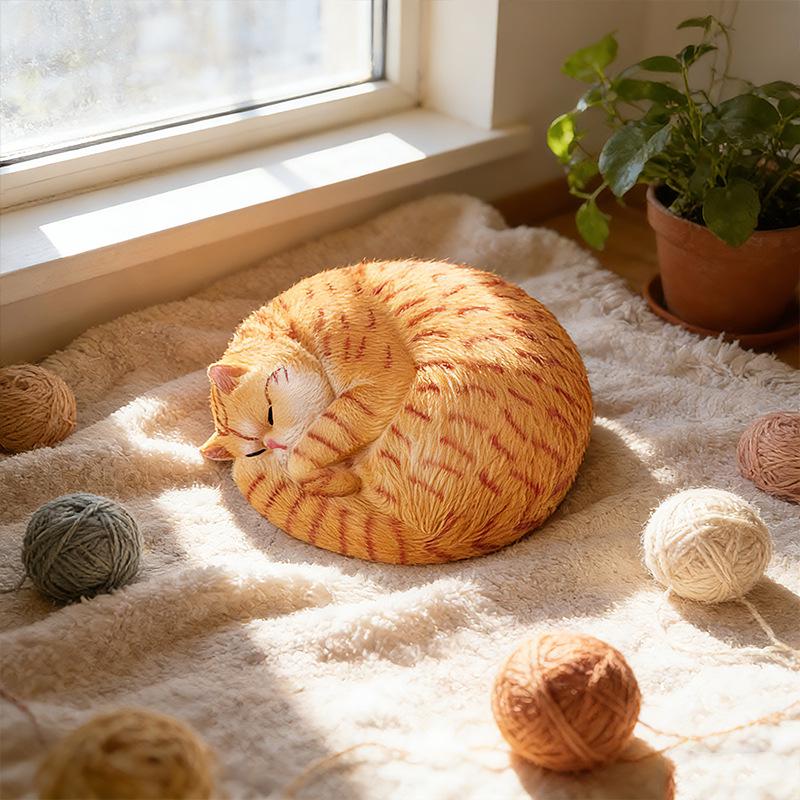 Three-Color Animal Model Plush Cat Toy - British Shorthair, Siamese, Persian, Orange, and Leopard Cat Simulation for Kids.