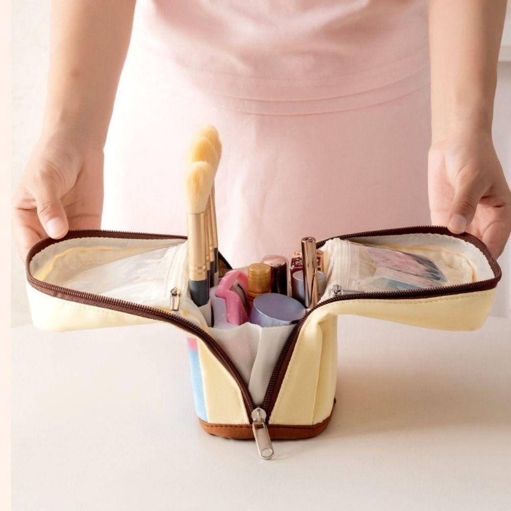 Oxford Cloth Standing Cosmetic Pouch Dust-proof Makeup Brush Holder Makeup Organizer Pen Storage