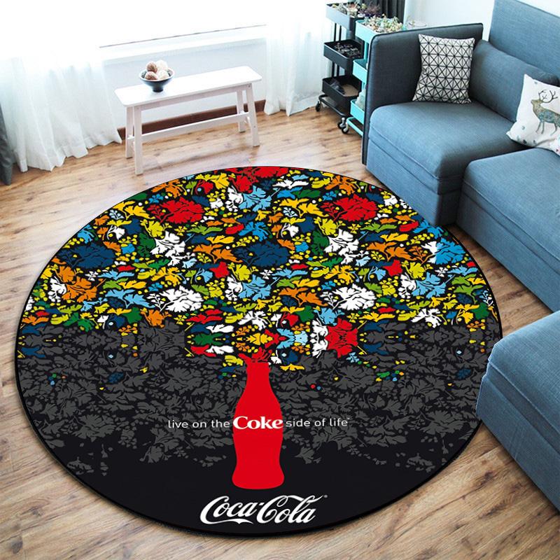 Christmas Gift Halloween Theme Bear Truck Coca Cola Round Carpet Soft Home Decoration Corridor Table and Chair Anti slip Outdoor Floor Mat Carpet H25