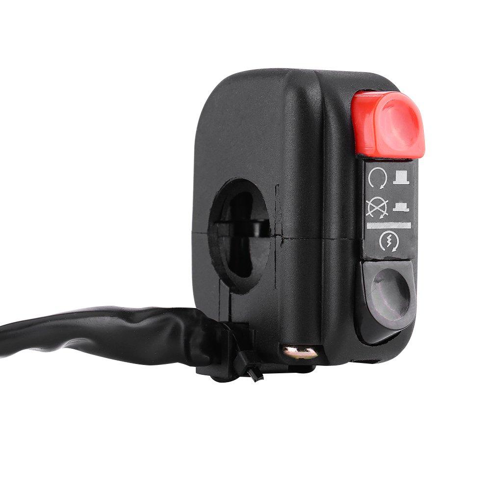 Keenso Handlebar Control Switch, Handlebar Mount Switch, Bike Electrical Switch, 22mm 7/8 Waterproof with Ignition Control, ON/OFF Control Switch