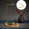1PC Brass Smoke Backflow Incense Holder With Wooden Incense Tray Ceramic Ash Catcher