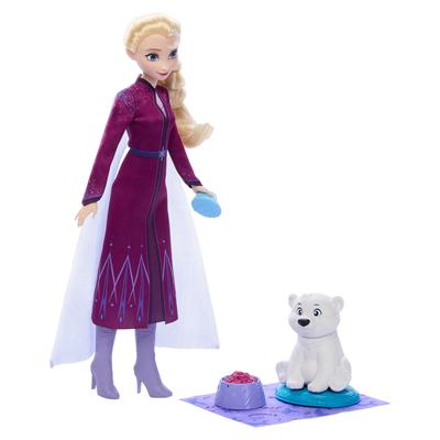 Mattel Disney Frozen Эренделл Животные Эльза и Белый медведь Кукольный домик для ролевых игр Возраст 3 и JFG16 Переодевание, Вверх, Фиолетовый,
