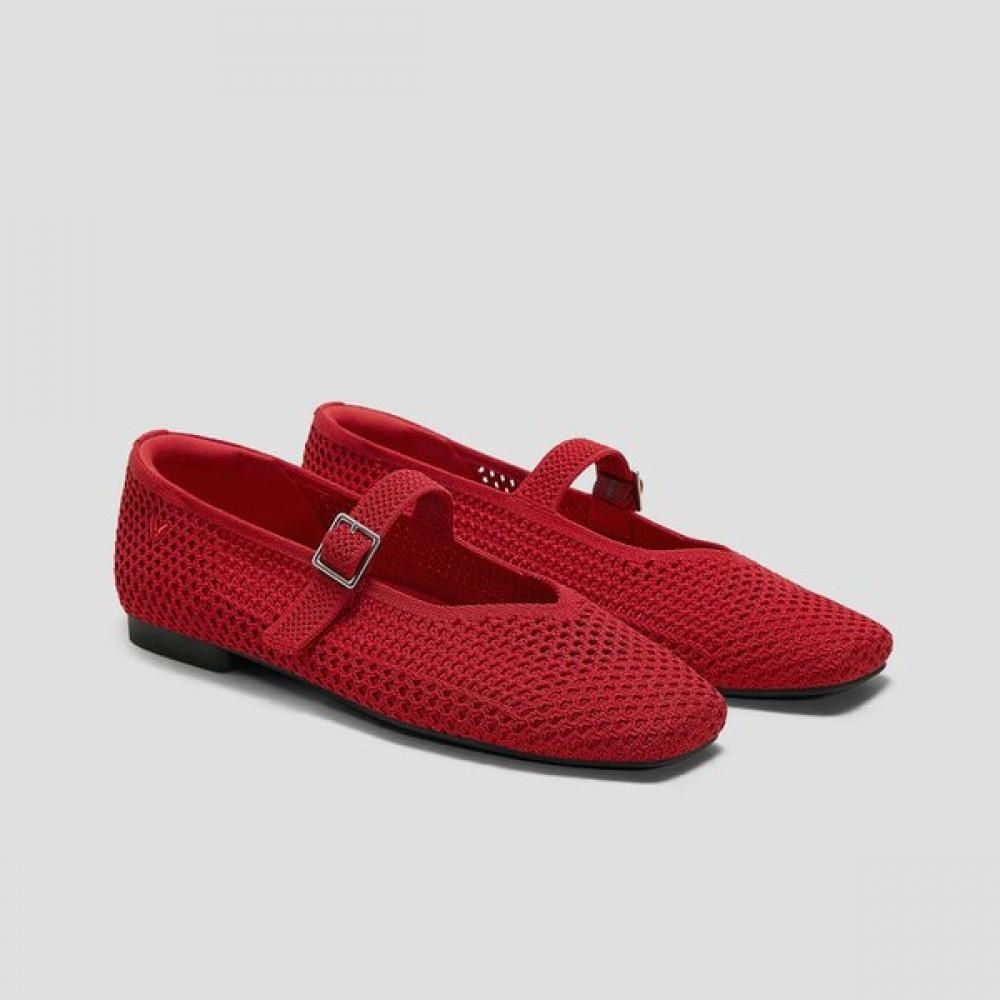 Vivaia Ruby Red Mesh Margot Mary Jane