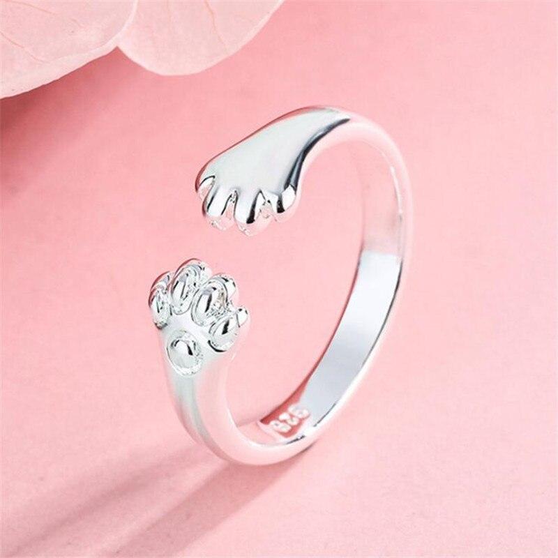 Популярные ювелирные изделия из стерлингового серебра 925 пробы с милыми животными, модные индивидуальные кошачьи коготки, темперамент, изысканные открывающиеся кольца R090