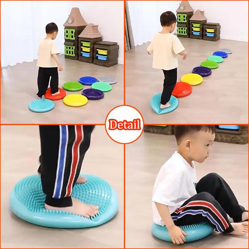 Надувная балансировочная подушка для детей Монтессори Сенсорный тренировочный коврик Спортивные Упражнения Веселые Игры Игрушка