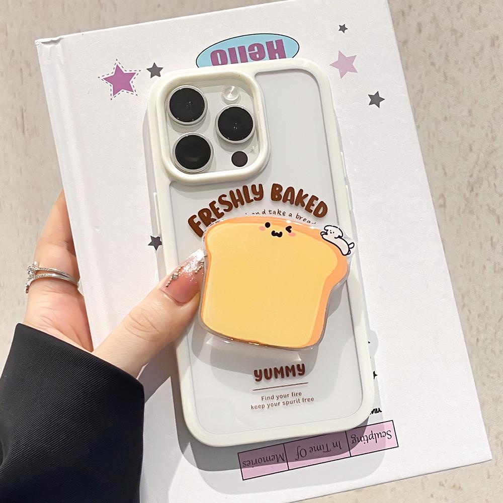 Transparent Protective Case for iPhone 14 - Apple 16/17 Promax Toast Stand Edition
