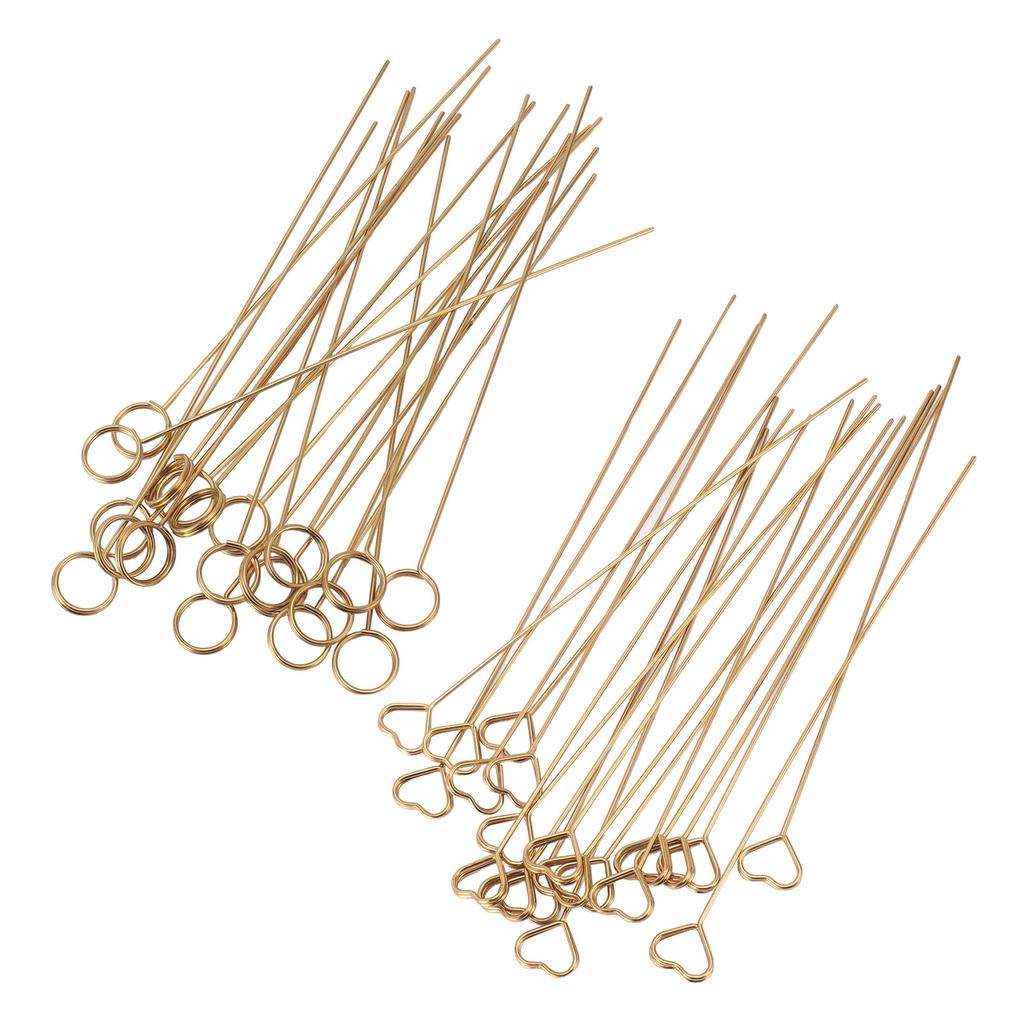 50pcs Floral Picks Clips Reusable Golden Metal Wire Floral Place Card Holder 6in Photo Memo Holder P