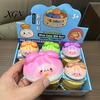 Portable Stress Reliever 12Pcs Cartoon Bow Dumpling Squeeze Toy with Steamer Box, Slow Rebound Decompression Steamed Bun Sensory Toy, Dough