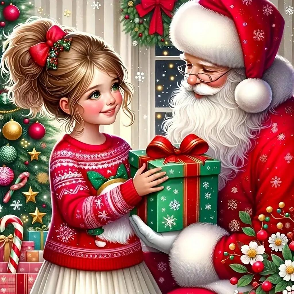 DIY Полная круглая алмазная картина Вышивка крестом Счастливого Рождества Санта Клаус и Снеговик Домашнее украшение Искусство Алмазная живопись 5d Алмазная художественная живопись