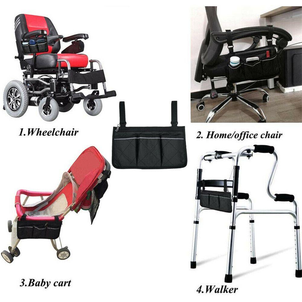 Portable Multi-pocketed Durable Pocket Organizer Storage Bag Armrest Pouch Wheelchair Side Bag