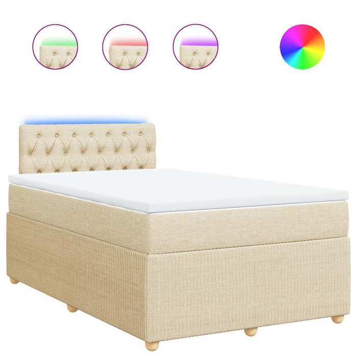 Maison Exclusive - Sommier à lattes de lit avec matelas crème 120x190 cm tissu
