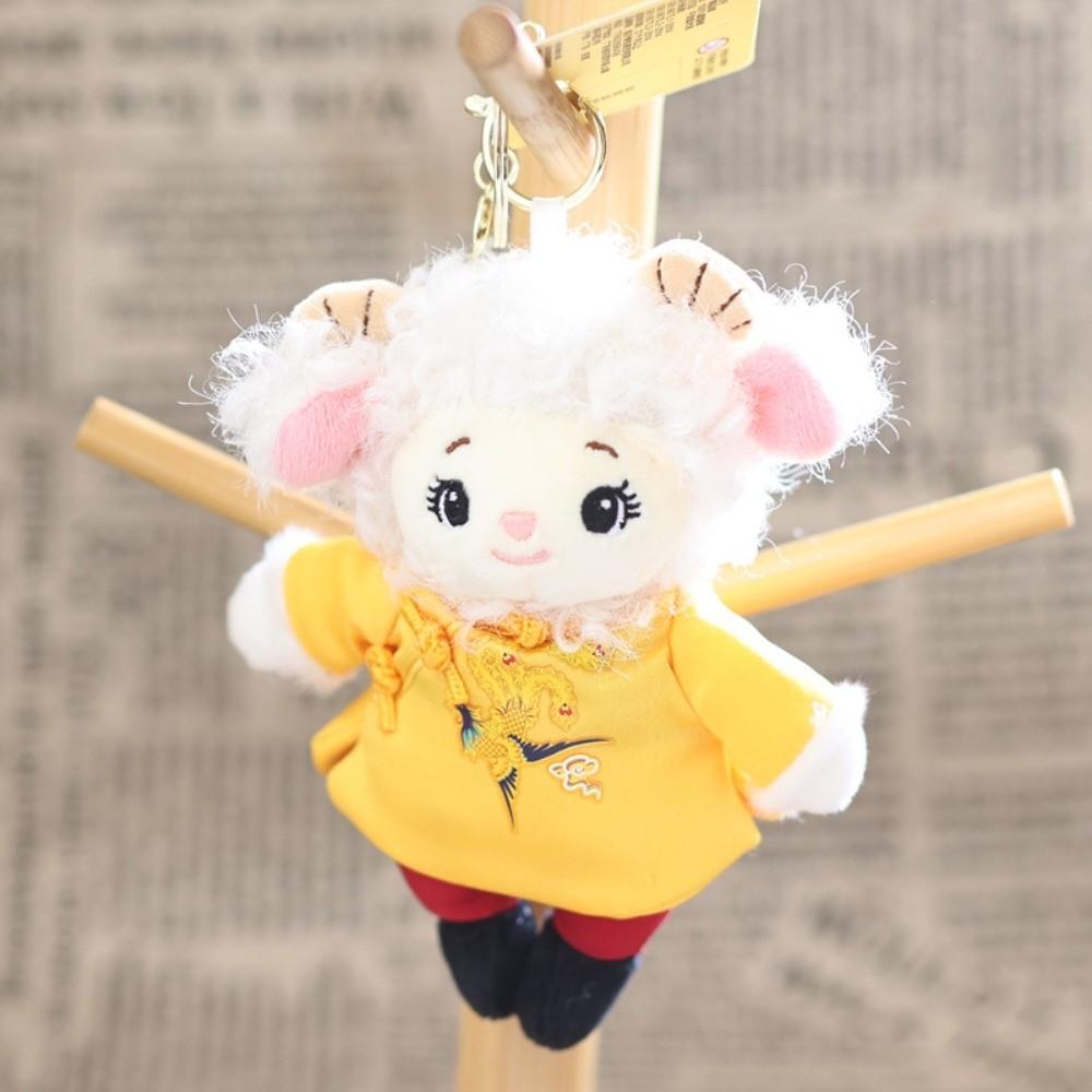 Ethnic Style Mini Sheep Plush Keychain Sheep Soft Lamb Doll Ornament Sheep Plush Pendant Kids Gift