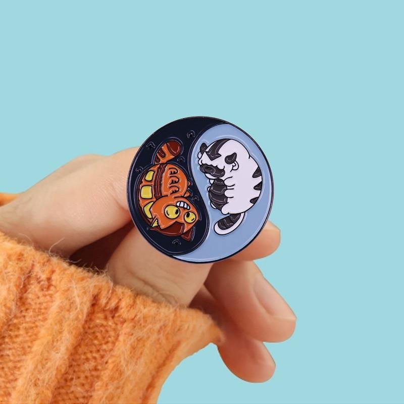 Эмалированная булавка на лацкане «Аватар Повелитель воздуха» Appa Aang Momo Lotus YinYang Koi Fish Tui and La Badge Cool Epic Gift