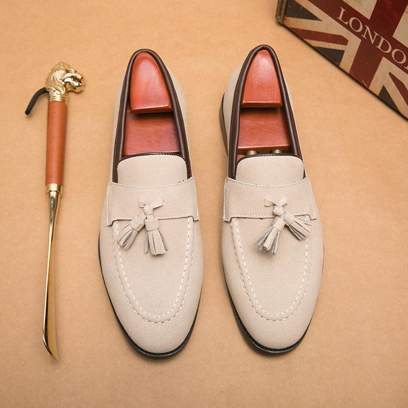 Туфли-бини из матовой кожи с ленивым носком, мужская деловая повседневная кожаная обувь, модная обувь для ночного клуба и парикмахера