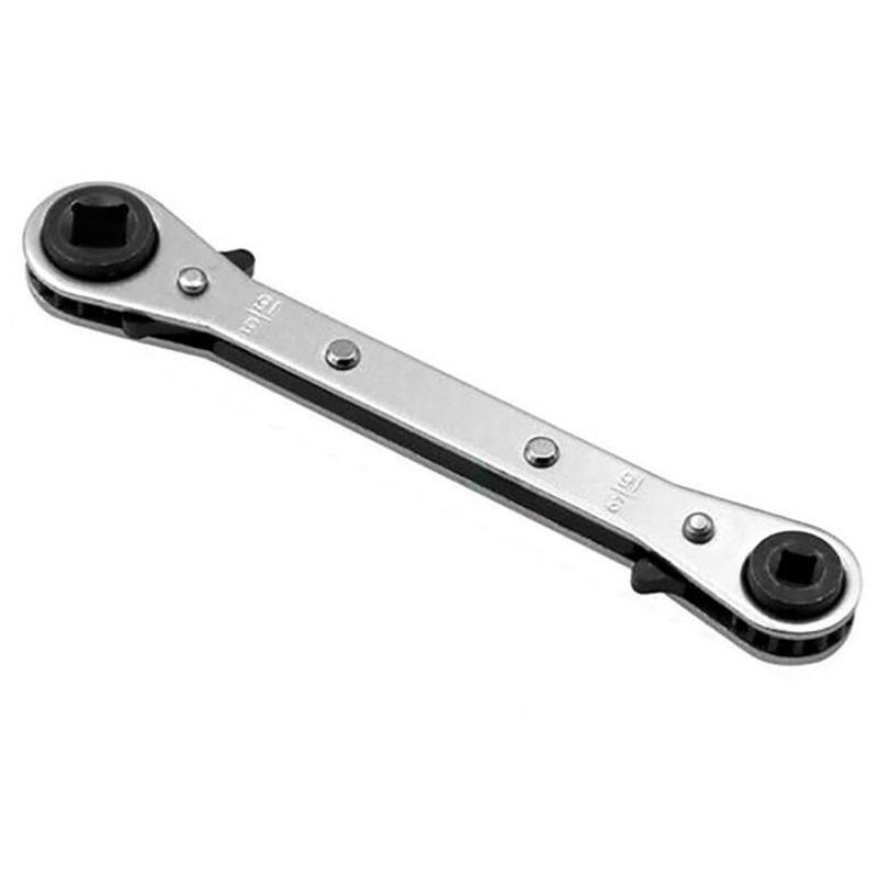 Двусторонний храповый ключ для холодильных клапанов Профессиональный инструмент для кондиционирования и холодильного оборудования 1/4 3/8 3/16 5/16 дюйма