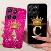 Для Motorola Moto G77 G67 5G Чехол XT2621-4 XT2621-2 Крышка Роскошные Буквы Короны Мягкий Черный Силиконовый Корпус Телефона Для MotoG77 Funda