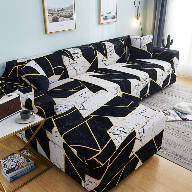 Чехол на диван с геометрическим рисунком, чехол для дивана, эластичные чехлы для дивана для гостиной, угловой L-образный шезлонг, кресло, чехол для дивана