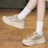 Dad Shoes Girl 2024 New Spring Breathable Cloth Korean Version Versatile Student Sports Thick-soled Height Increasing Running Shoes