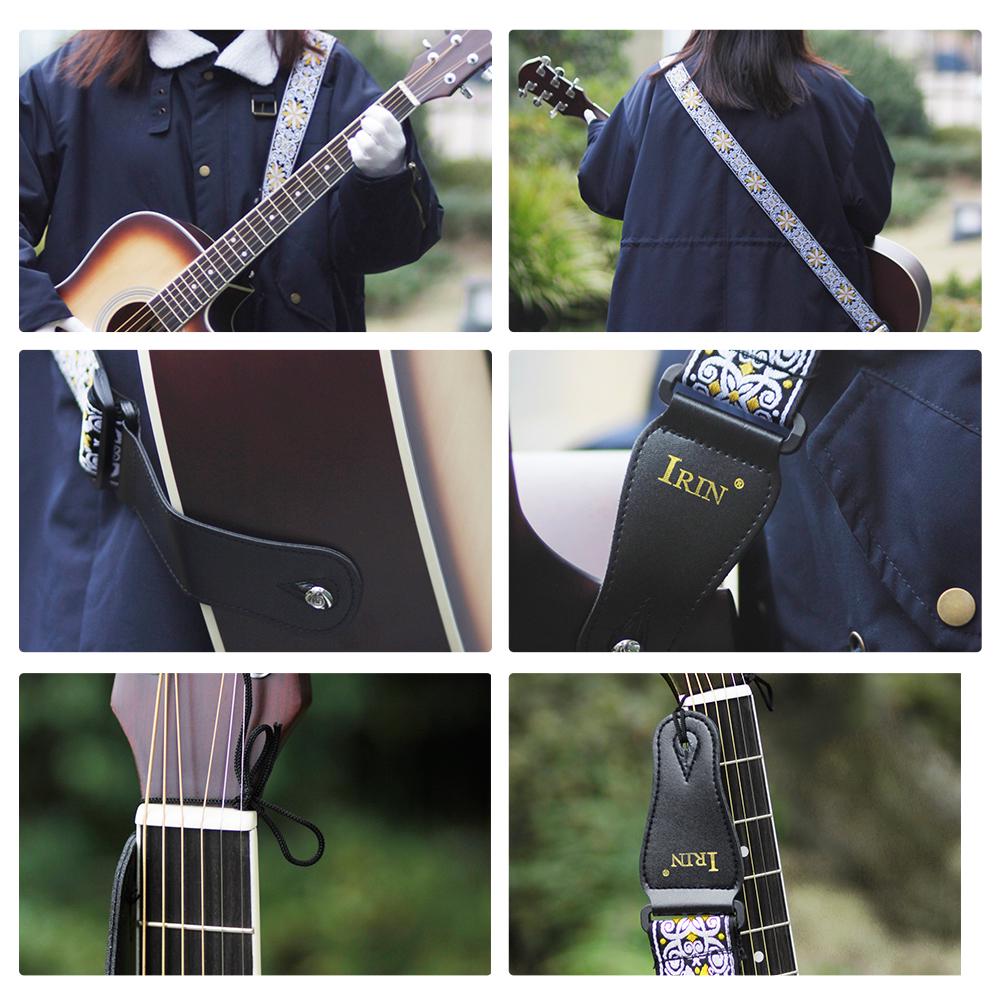 2pcs IRIN Adjustable Embroidery Guitar Straps For Guitars Accessories New