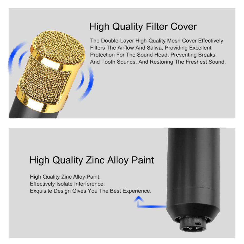 Конденсаторные микрофоны Подвесные микрофоны Студийные Для KTV Караоке Радиовещание Пение Запись Компьютерный Прямой Микрофон