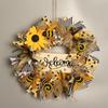 Bee Sunflower Wreath Festival Ornaments Artificial Flower Garland Home Wall Door Hanging Pendants Party Decor