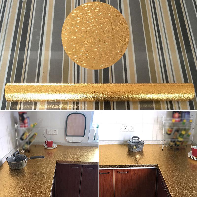 Gold Wall Sticker Waterproof Oil proof Dust proof Aluminum Foil Heat resistant