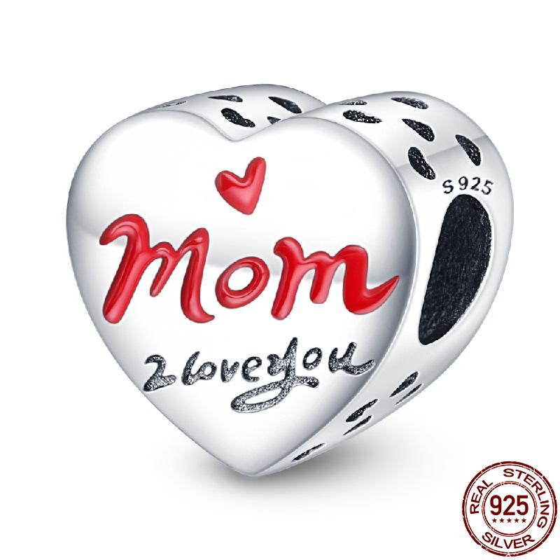 New In Copper Mother'S Day Series Charms Fit 3Mm Pan Bracelet Bead Diy Jewelry For Women Mother'S Day Gift