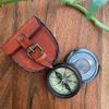 Карманный латунный компас в кожаном футляре, подарок путешественнику, подарок ручной работы, посвященный справедливой торговле, пресса на память для кемпинга, подарок для отдыхающих