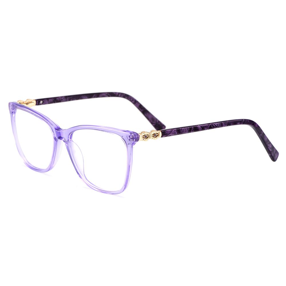 Trendy Women's Acetate Square Full Rim Glasses Frame Lightweight Fashion Eyewear for Office & Daily Chic Style